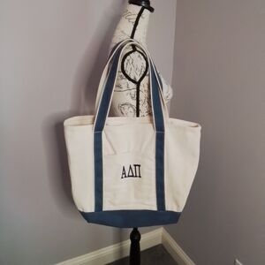 Alpha Delta Pi Canvas Tote Bag Blue & Cream